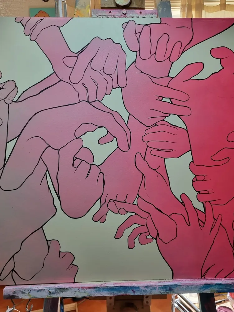 Hands 2 — painting process step 2