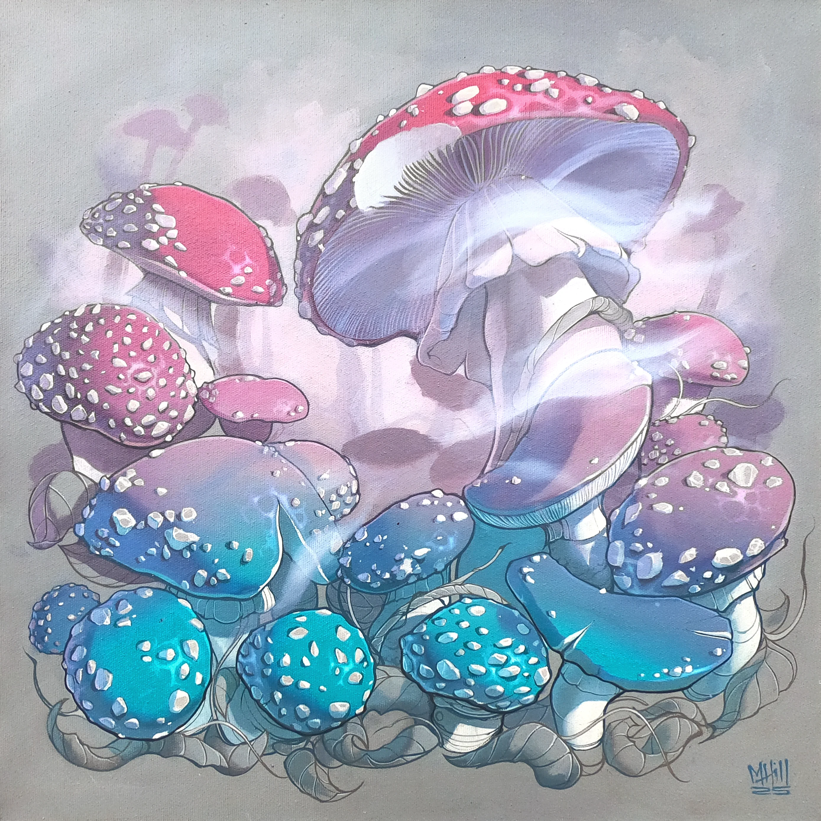 Amanita Muscaria — original acrylic painting by Marcus Hill
